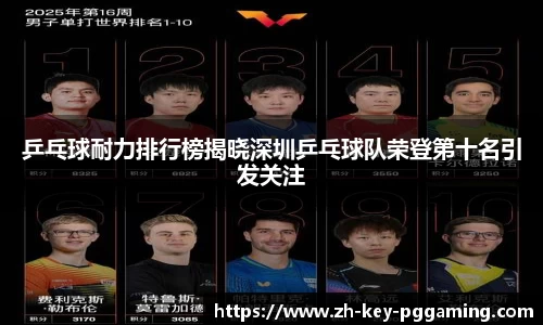 乒乓球耐力排行榜揭晓深圳乒乓球队荣登第十名引发关注